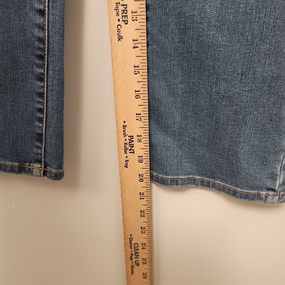 Talbots Jeans Womens 8P Petites Mid-Rise Crop Flare Medium Wash Blue Denim EUC - Picture 11 of 15